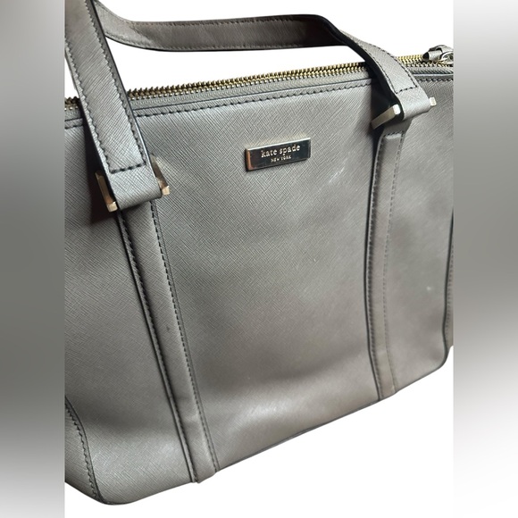 Kate Spade saffiano Loden Newbury Lane Tote Shoulder Bag LIGHT GRAY (30000 - Picture 2 of 7